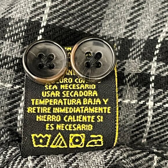 Stanley Flannel Shirt Men's GRAY Black Plaid Button-Down Soft XL LONG SLEEVE - Picture 10 of 13